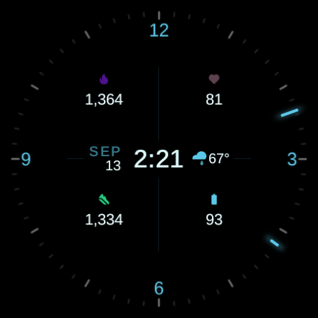 Clarity watch face, Glow style