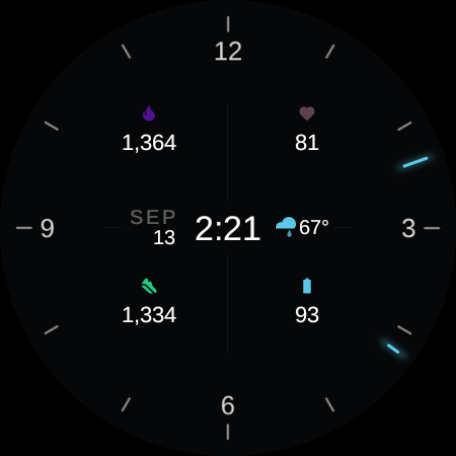 Clarity watch face, Numerals style