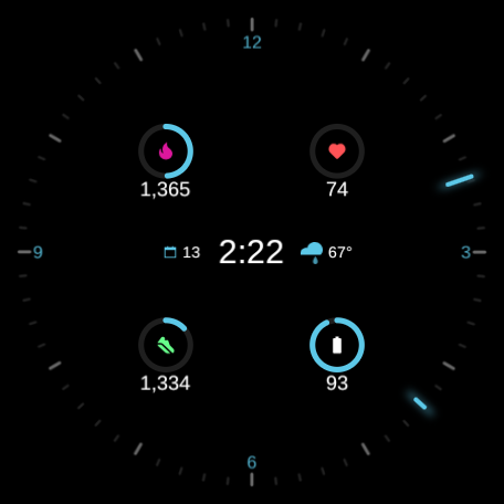 Pulse watch face, Ring Gauges style