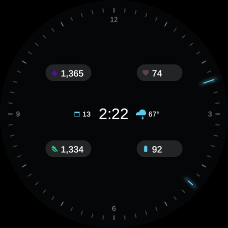 Pulse watch face, Pills style