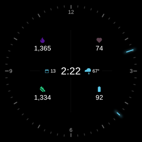 Pulse watch face, Fitness style