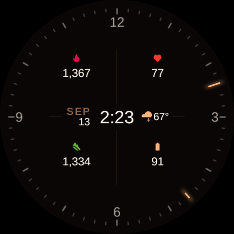 Solstice watch face, Daybreak style