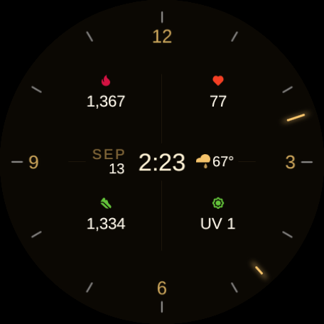 Solstice watch face, Golden Hour style