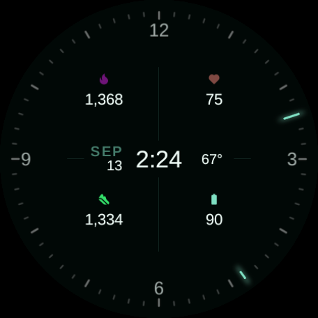 Tide watch face, Lagoon style