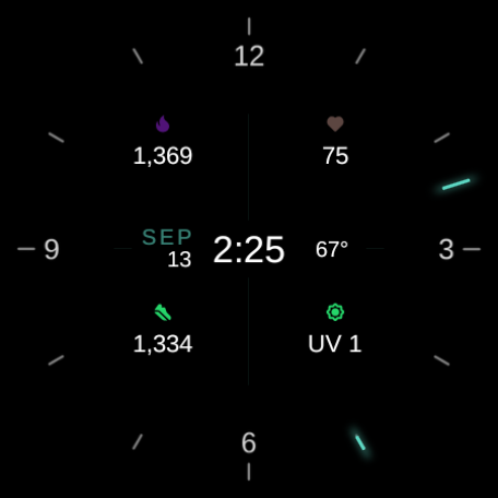 Tide watch face, Noon style